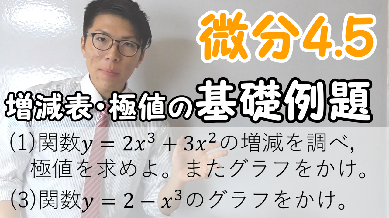 例題・増減表と極値・基礎